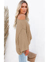 Brown Exposed Seam Ribbed Knit Dolman Top - L