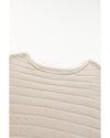 Apricot Exposed Seam Ribbed Knit Dolman Sweater - S