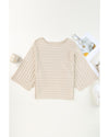 Apricot Exposed Seam Ribbed Knit Dolman Sweater - S