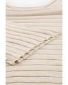 Apricot Exposed Seam Ribbed Knit Dolman Sweater - S