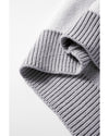 Gray Checkered Bishop Sleeve Sweater - S