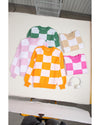 Rose Checkered Bishop Sleeve Sweater - M