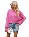 Ribbed Trim Drop Shoulder Baggy Sweater - L