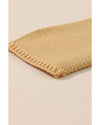 Camel Fuzzy Cheetah Accent Round Neck Sweater - L