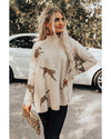 Parchment Lively Cheetah Print High Neck Split Hem Sweater - L