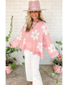 Multicolour Pearl Beaded Floral Drop Shoulder Sweater - M