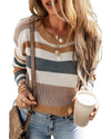 Camel Classic Round Neck Colorblock Knit Sweater - M
