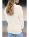 White Striped Merry Bright Letter Christmas Sweater - M