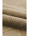 Camel Checkered Textured Batwing Sleeve Sweater - M