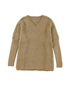 Camel Checkered Textured Batwing Sleeve Sweater - S