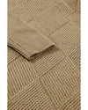 Camel Checkered Textured Batwing Sleeve Sweater - S