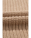 Khaki Mix Textured Knit Colorblock Patchwork Sweater - S