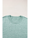 Moonlight Jade Colorblock Contrasting Edge Crewneck Sweater - L