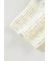 White Contrast Stitch Detail Ribbed Trim Sweater - L