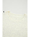 White Contrast Stitch Detail Ribbed Trim Sweater - XL