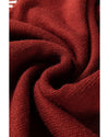 Red Dahlia Color Contrast Trim Drop Shoulder Crew Neck Sweater - S