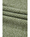 Jungle Green Loose Eyelet V Neck Drop Shoulder Sweater - XL