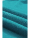 Turquoise Contrast Flutter Sleeves Knitted Sweater T Shirt - XL