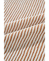 Chestnut Striped Textured Knit Contrast Edge Loose Sweater - L