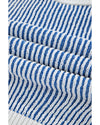 Dark Blue Striped Textured Knit Contrast Edge Loose Sweater - 2XL