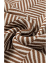 Coffee Contrast Edge Crew Neck Drop Shoulder Sweater - XL