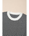 Black Contrast Edge Crew Neck Drop Shoulder Sweater - 2XL