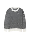 Black Contrast Edge Crew Neck Drop Shoulder Sweater - 2XL
