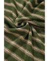 Green Stripe Drop Shoulder Casual Sweater - L