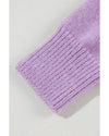 Green Chevron Colorblock Ribbed Knit Drop Shoulder Sweater - M