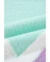 Green Chevron Colorblock Ribbed Knit Drop Shoulder Sweater - XL