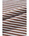 Brown Stripe Geometric Textured Drop Shoulder Sweater - 2XL
