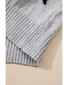 Gray Star Pattern Drop Shoulder Sweater - XL