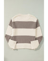 Simply Taupe Colorblock Loose Pullover Sweater - M