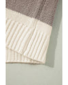Simply Taupe Colorblock Loose Pullover Sweater - M