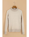 Apricot Thermal Lined Ribbed Knit Mock Neck Sweater - L