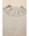 Apricot Thermal Lined Ribbed Knit Mock Neck Sweater - L