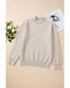 Apricot Thermal Lined Ribbed Knit Mock Neck Sweater - L