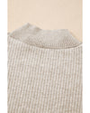 Apricot Thermal Lined Ribbed Knit Mock Neck Sweater - L