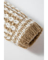 Brown Stripe Drop Shoulder Round Neck Loose Sweater - XL