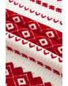 White Western Geometric Patterned Crew Neck Loose Sweater - XL
