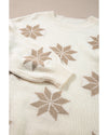 White Snowflake Christmas Tunic Sweater - L