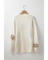 White Snowflake Christmas Tunic Sweater - L