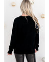Black Tinsel Merry and Bright Graphic Christmas Sweater - XL