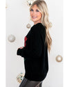 Black Tinsel Merry and Bright Graphic Christmas Sweater - XL