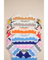 Dark Blue Wave Striped Balloon Sleeve Drop Shoulder Sweater - S