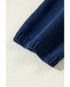 Sail Blue Star Pattern Drop Shoulder Knitted Sweater - M