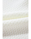 White Colorful Flower Applique Textured Knit Sweater - S