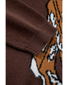 Coffee Western Howdy Boot Graphic High Neck Sweater - L