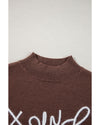 Coffee Western Howdy Boot Graphic High Neck Sweater - M
