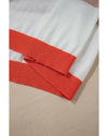 Apricot Colorblock Striped Round Neck Drop Shoulder Sweater - XL
